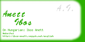 anett ibos business card